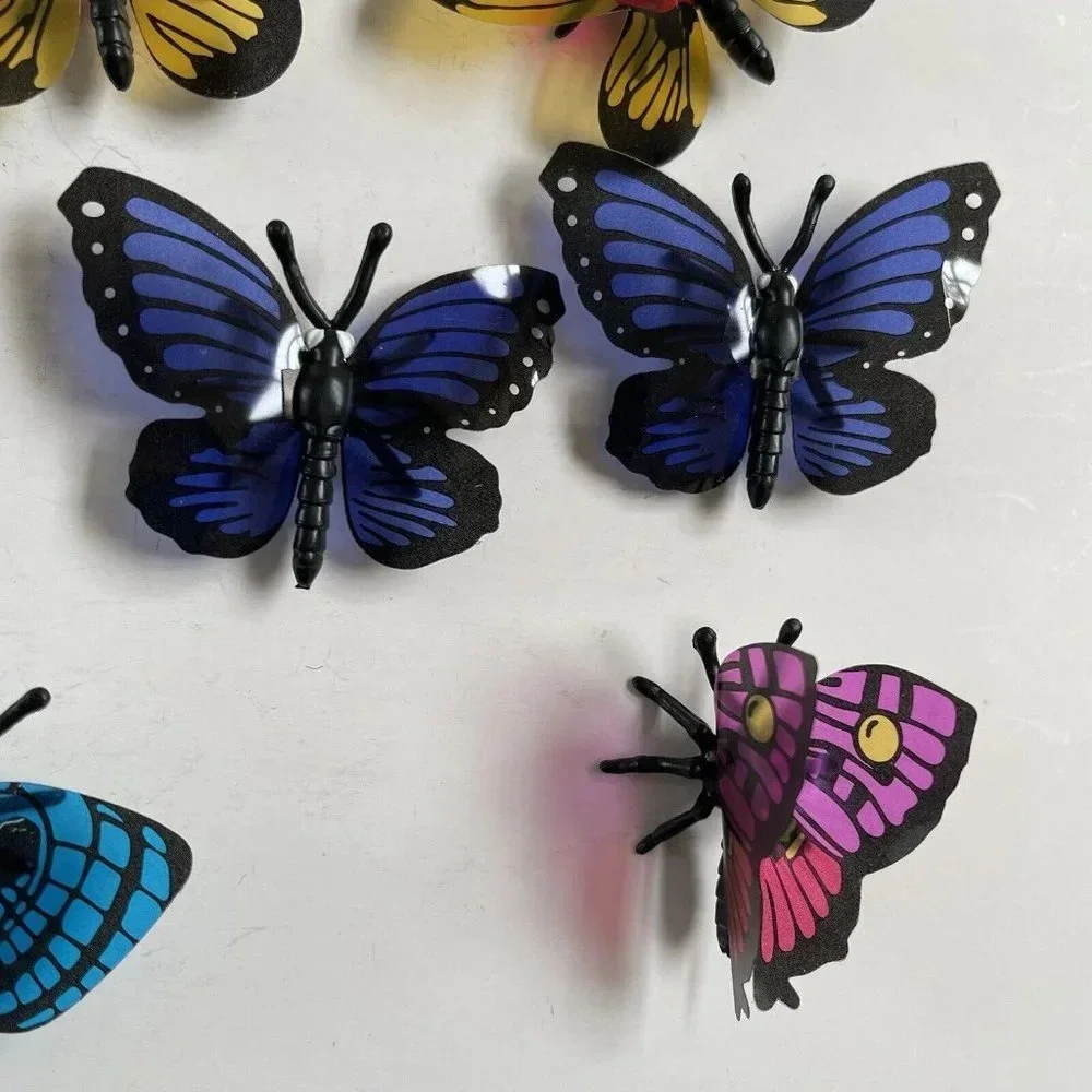 Plastic Butterfly Monarch Insect 10 Pieces Arts Crafts Garden Home Decor Learn
